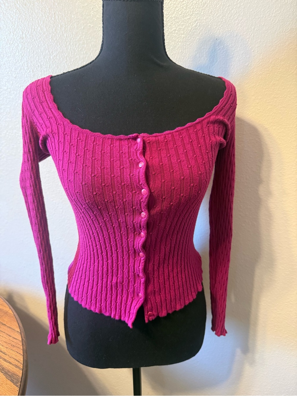 Sezane French quiet luxury long sleeve fall berry pink